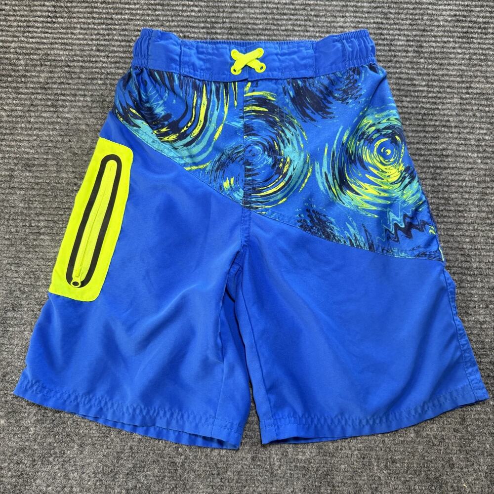 Wonder Nation Boys Size 8 Blue Swim Trunks Pockets Mesh Net Lined